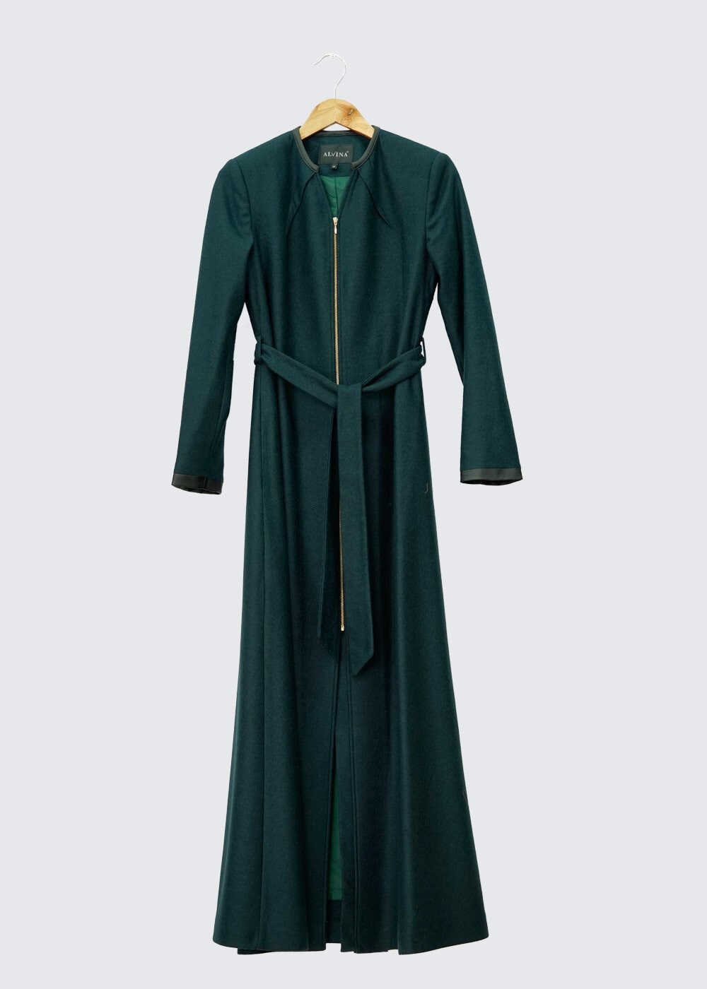 Tesettür giyim YEŞİL FERMUARLI TESETTÜR MANTO 9336