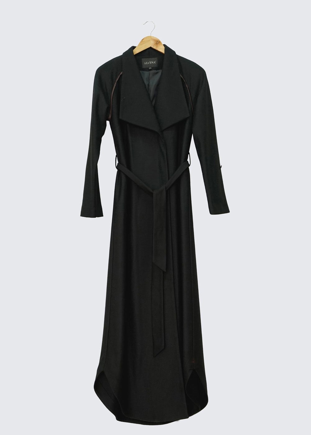 Tesettür giyim SİYAH CEP DETAYLI MANTO 9337