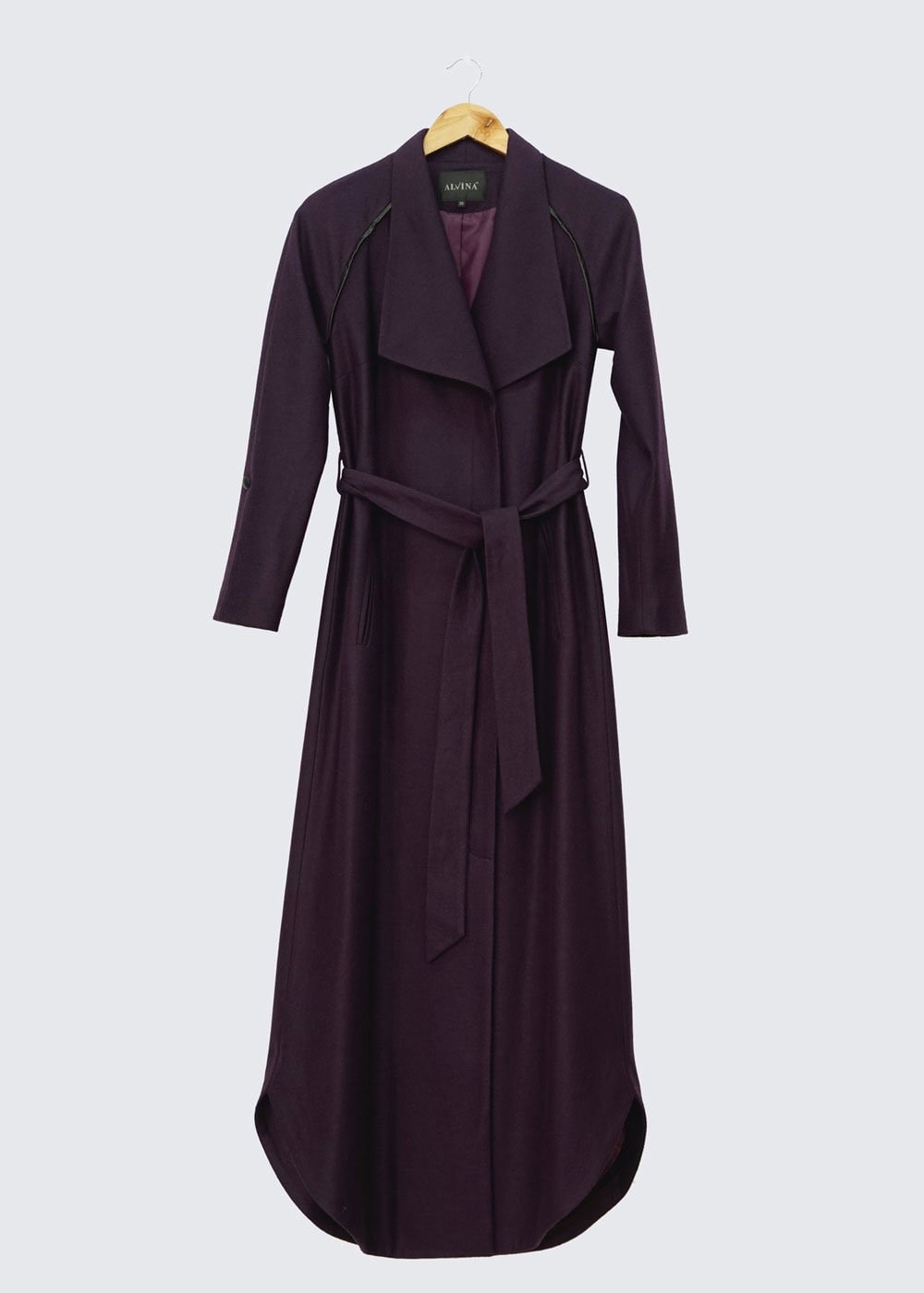 Tesettür giyim MOR CEP DETAYLI MANTO 9337