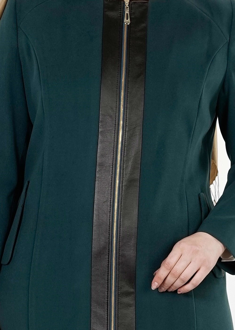 Tesettür giyim MAVİ BÜYÜK BEDEN DÜZ MANTO 9339