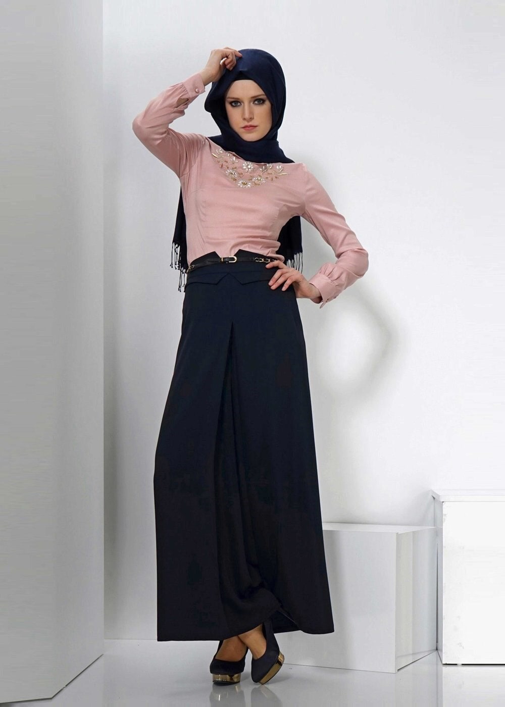 Tesettür giyim LACİVERT 7770 Elite Tesettür Pantolon 36/44 TEK38