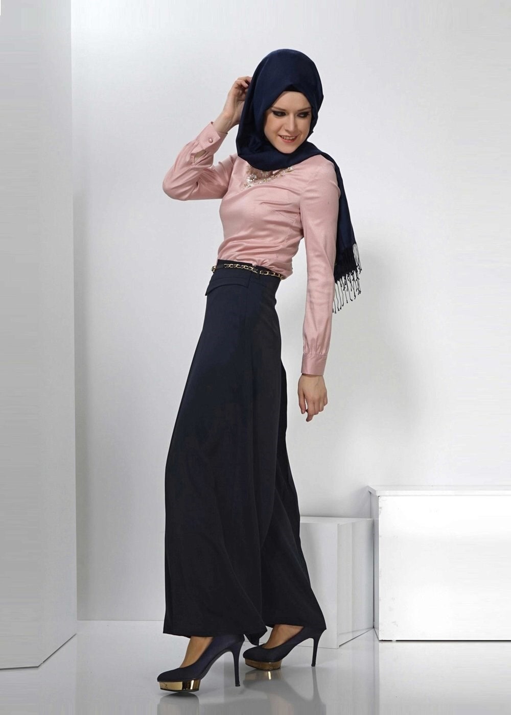 Tesettür giyim LACİVERT 7770 Elite Tesettür Pantolon 36/44 TEK38