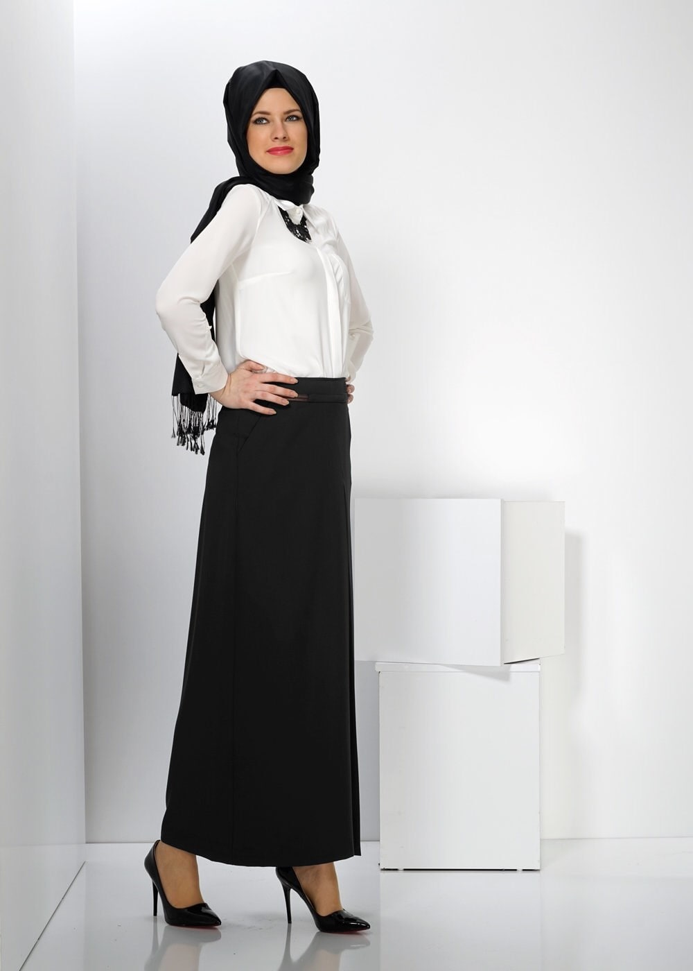 Tesettür giyim SİYAH 7774 PANTOLON 