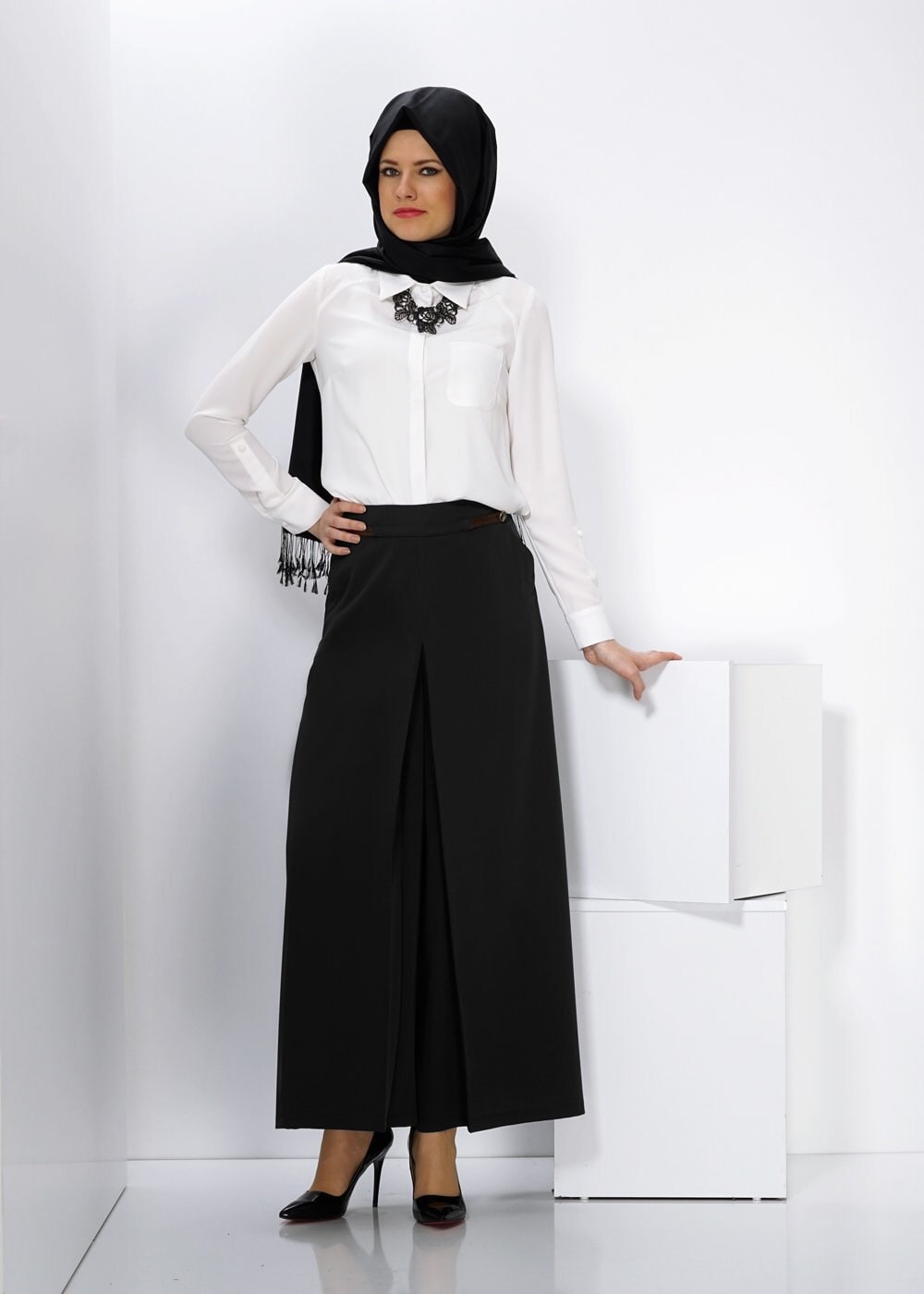 Tesettür giyim SİYAH 7774 PANTOLON 