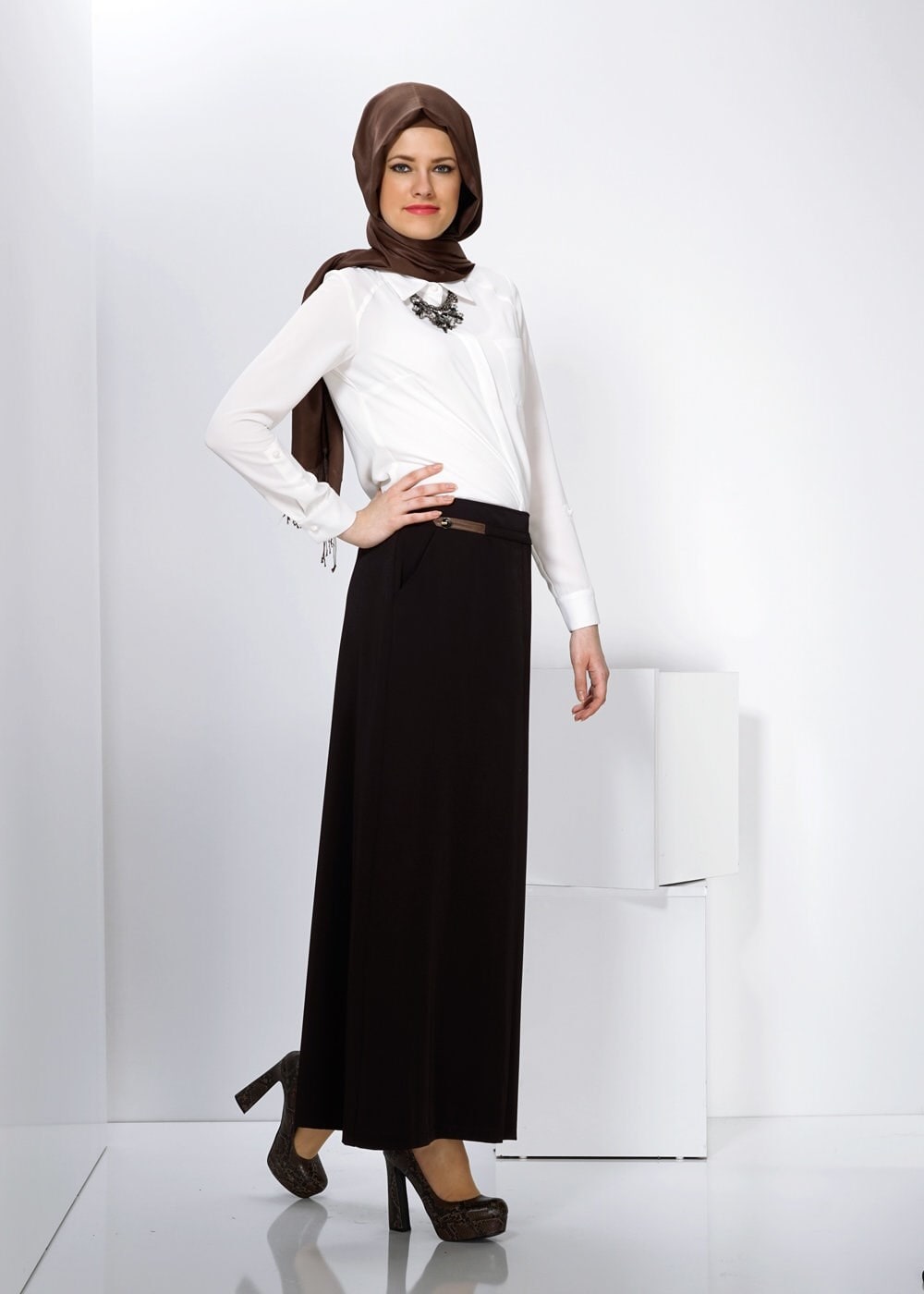 Tesettür giyim KAHVE 7774 PANTOLON 