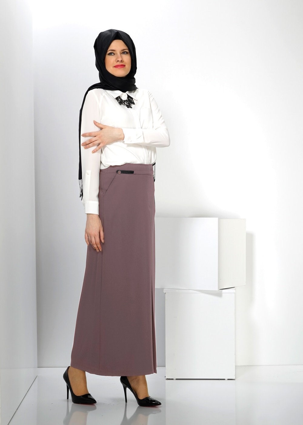 Tesettür giyim PEMBE 7774 PANTOLON 