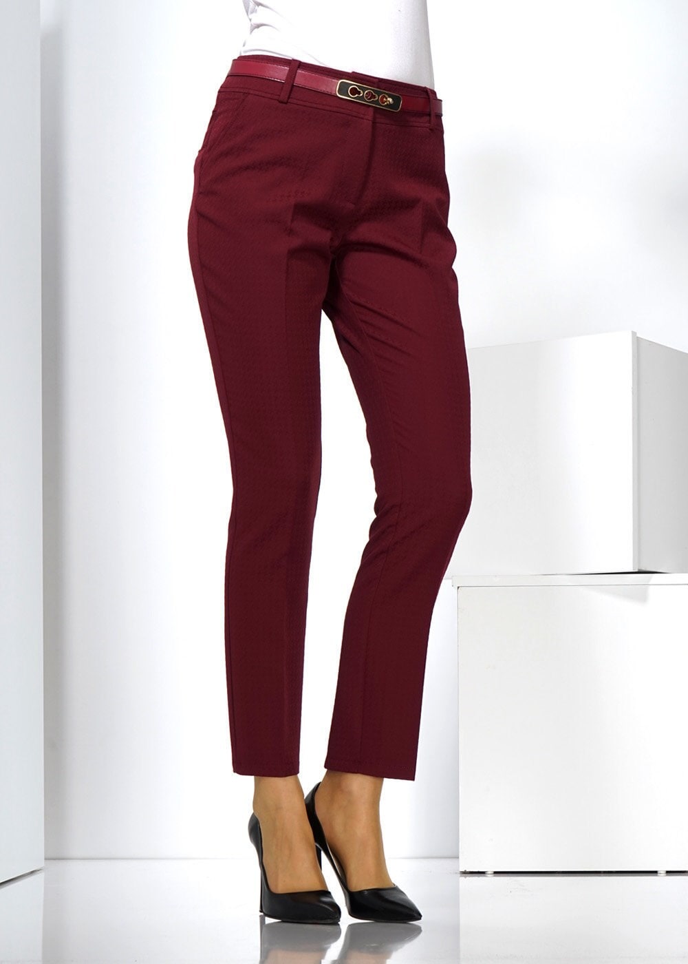 Tesettür giyim BORDO KLASİK KESİM PANTOLON 7780