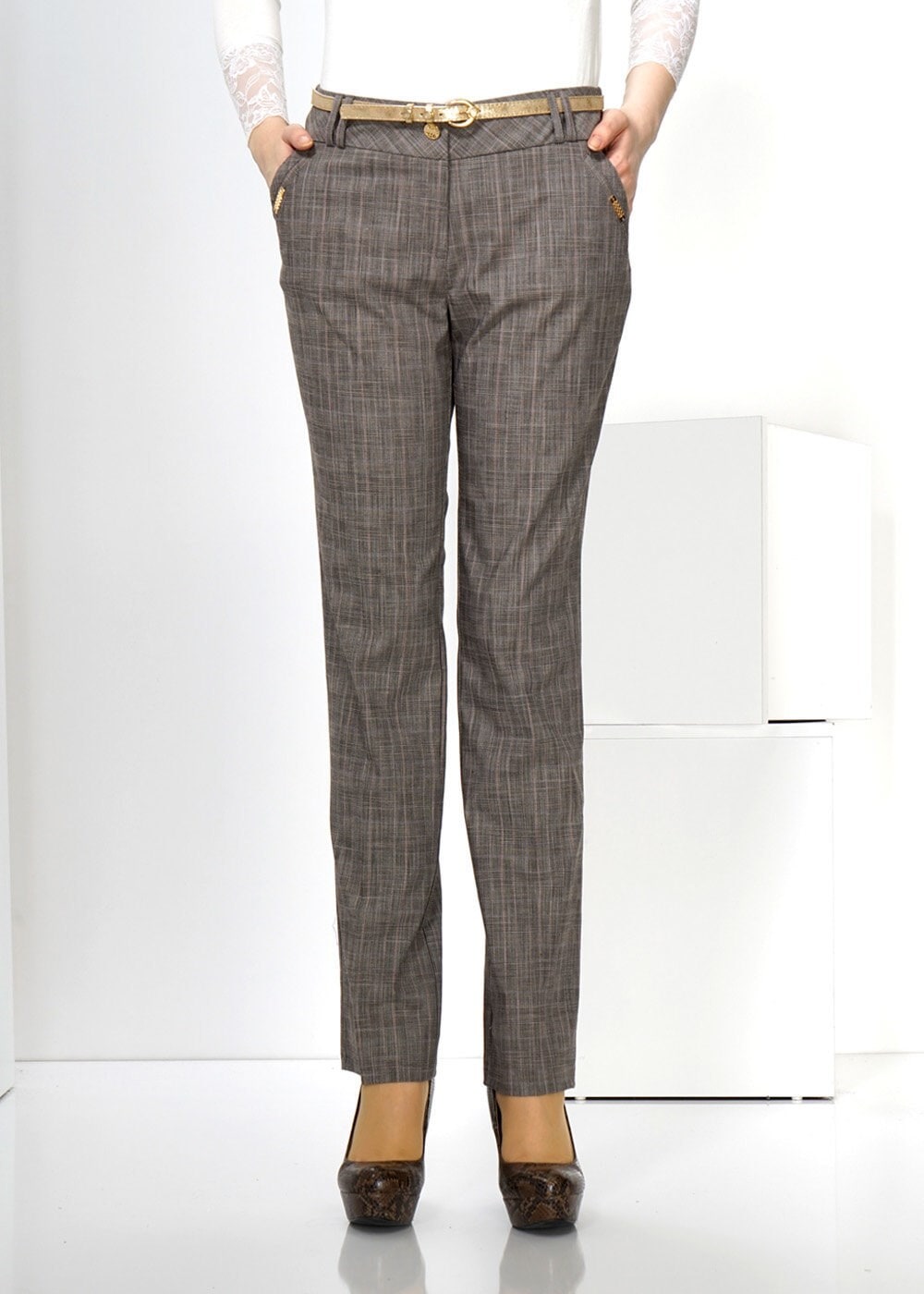 Tesettür giyim KAHVE 7793 PANTOLON