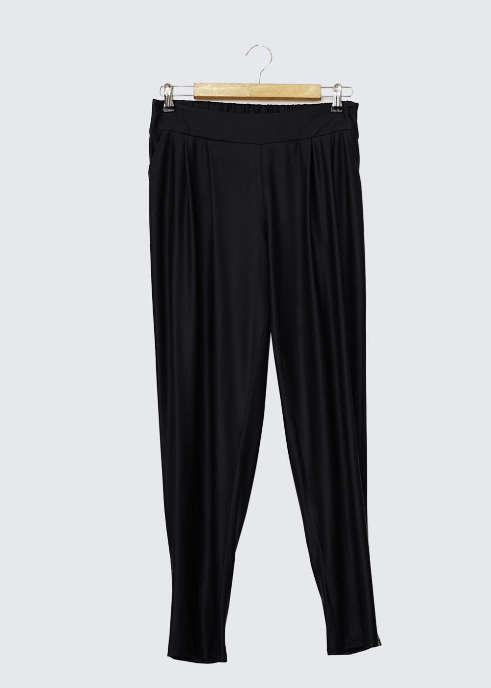 Tesettür giyim SİYAH PAÇASI FERMUARLI ŞALVAR KESİM PANTOLON 7799 