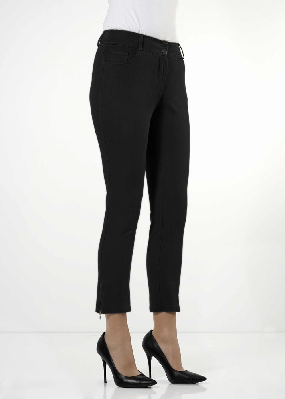 Tesettür giyim SİYAH PAÇASI FERMUAR DETAYLI PANTOLON 7812 