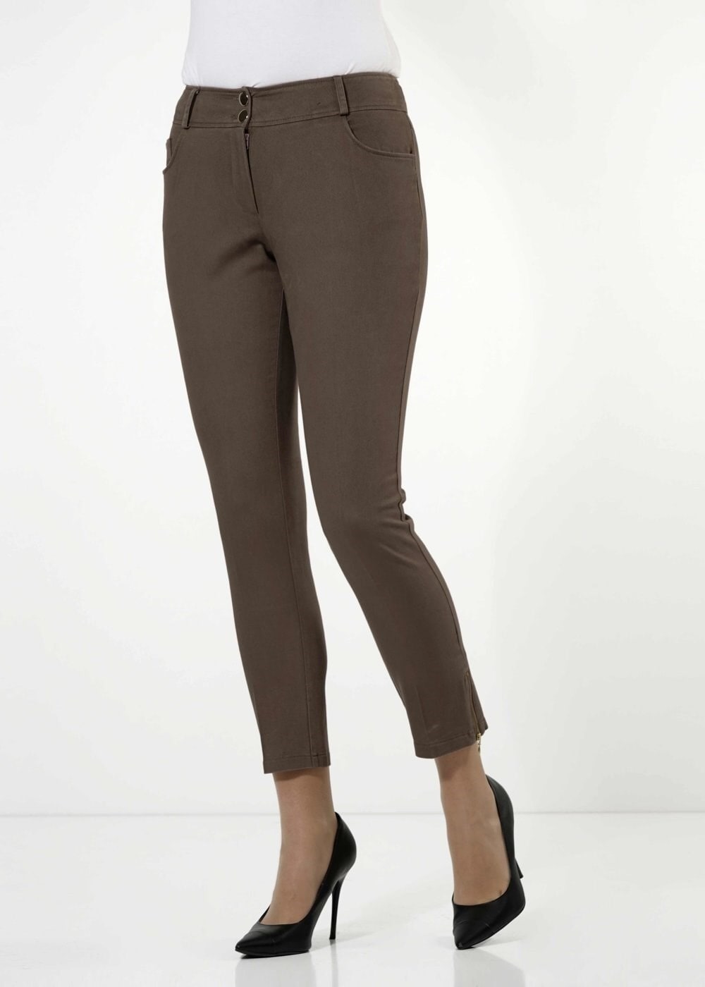 Tesettür giyim VİZON PAÇASI FERMUAR DETAYLI PANTOLON 7812 