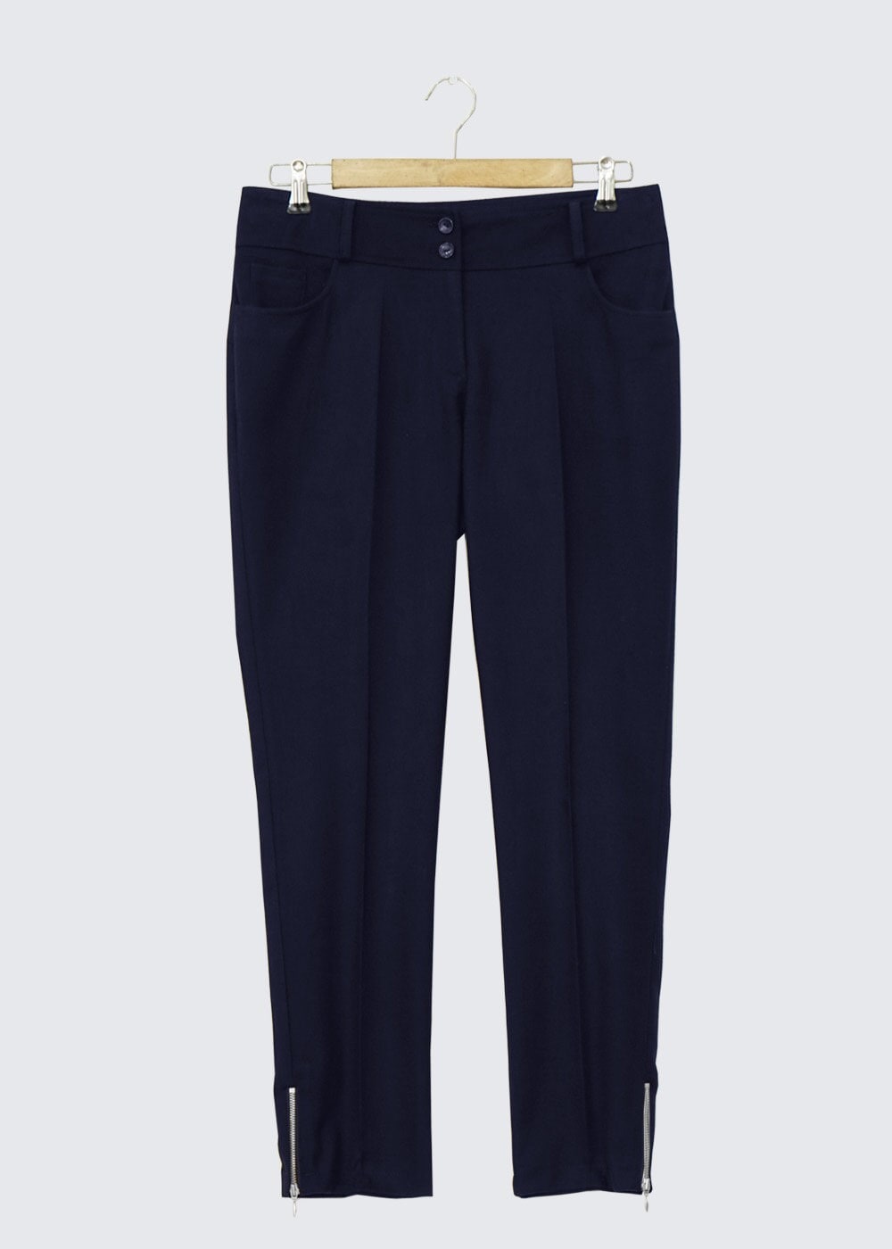 Tesettür giyim LACİVERT PAÇASI FERMUARLI DÜŞÜK BEL PANTOLON 7813