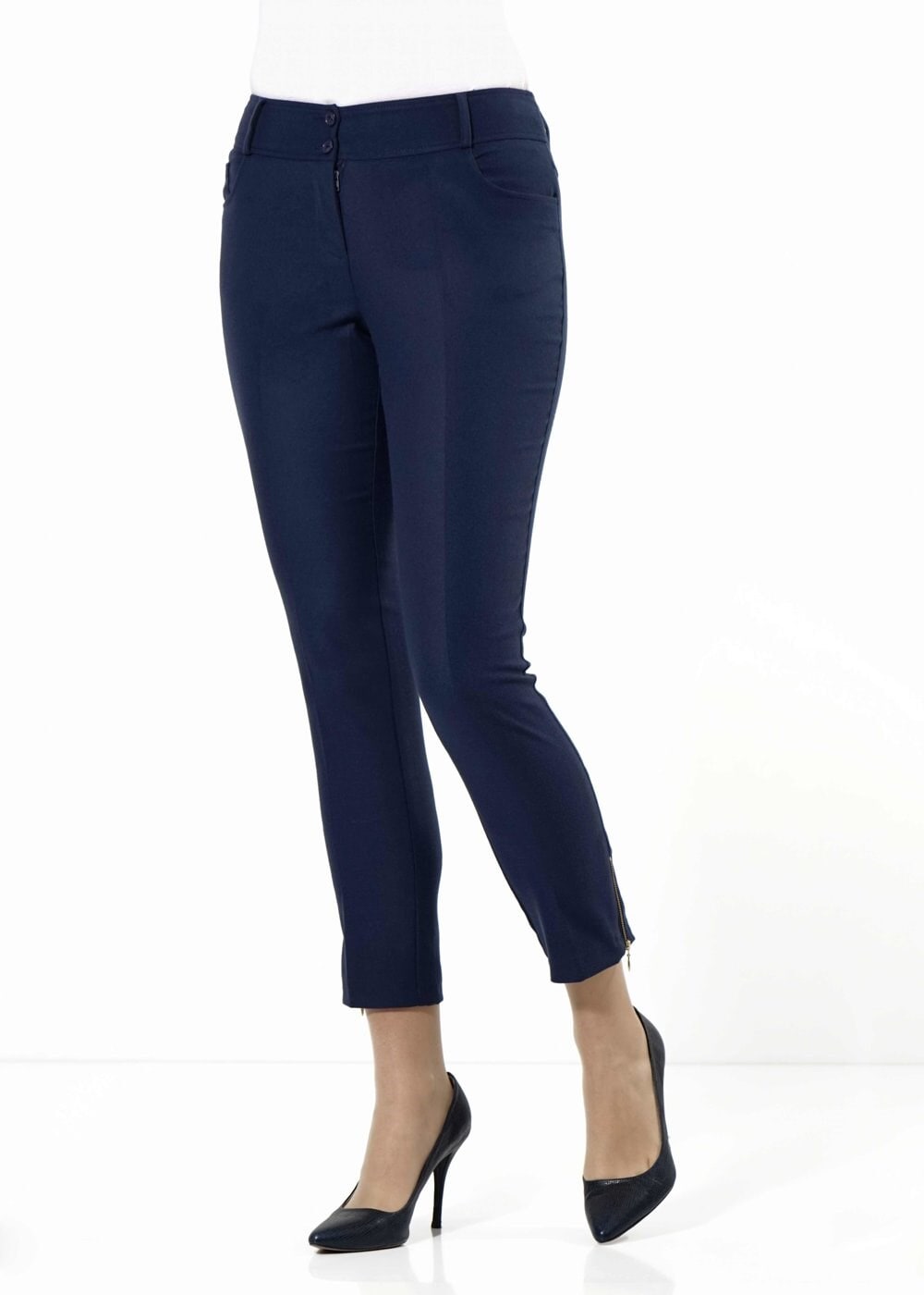 Tesettür giyim LACİVERT PAÇASI FERMUAR DETAYLI PANTOLON 7814