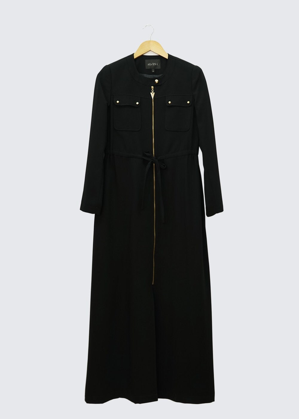 Tesettür giyim SİYAH BAĞCIK DETAYLI PARDESÜ 1343