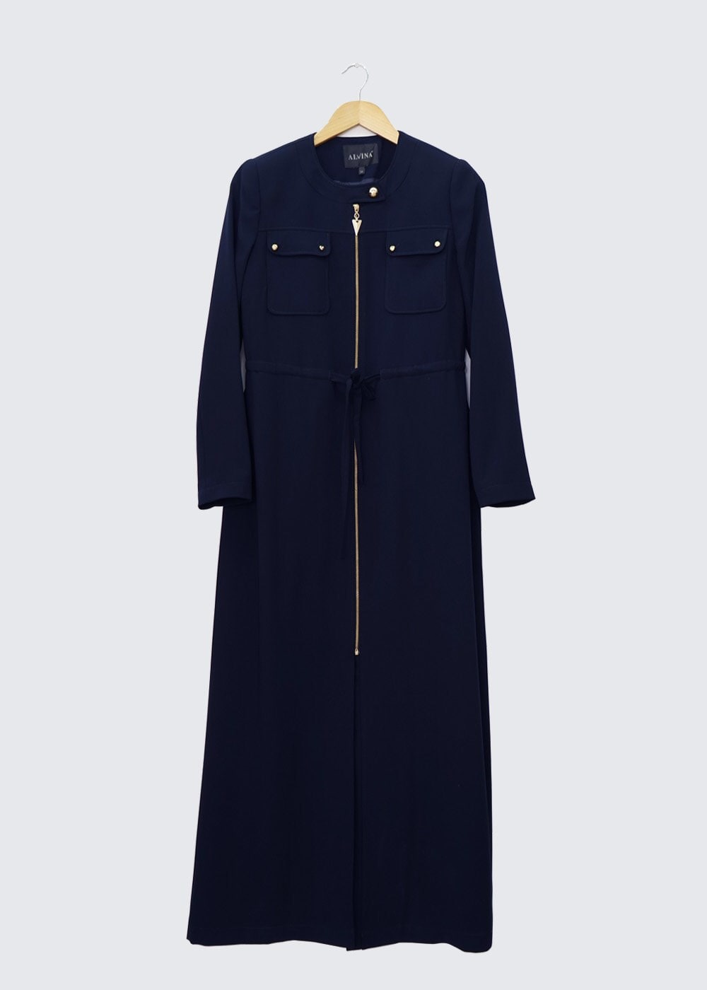 Tesettür giyim LACİVERT BAĞCIK DETAYLI PARDESÜ 1343