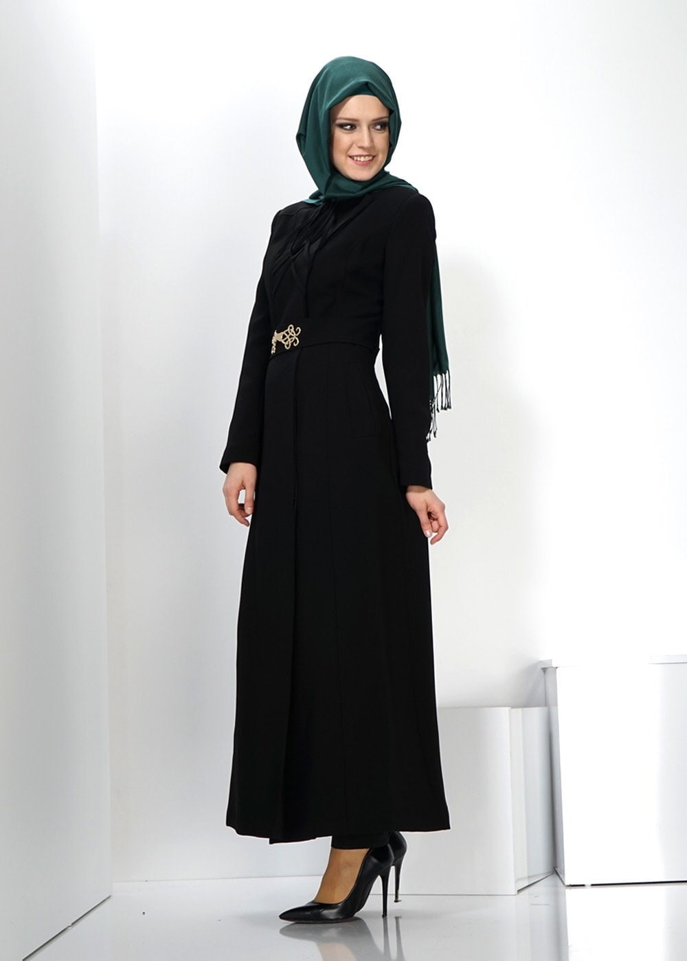 Tesettür giyim SİYAH 1355 PARDESÜ
