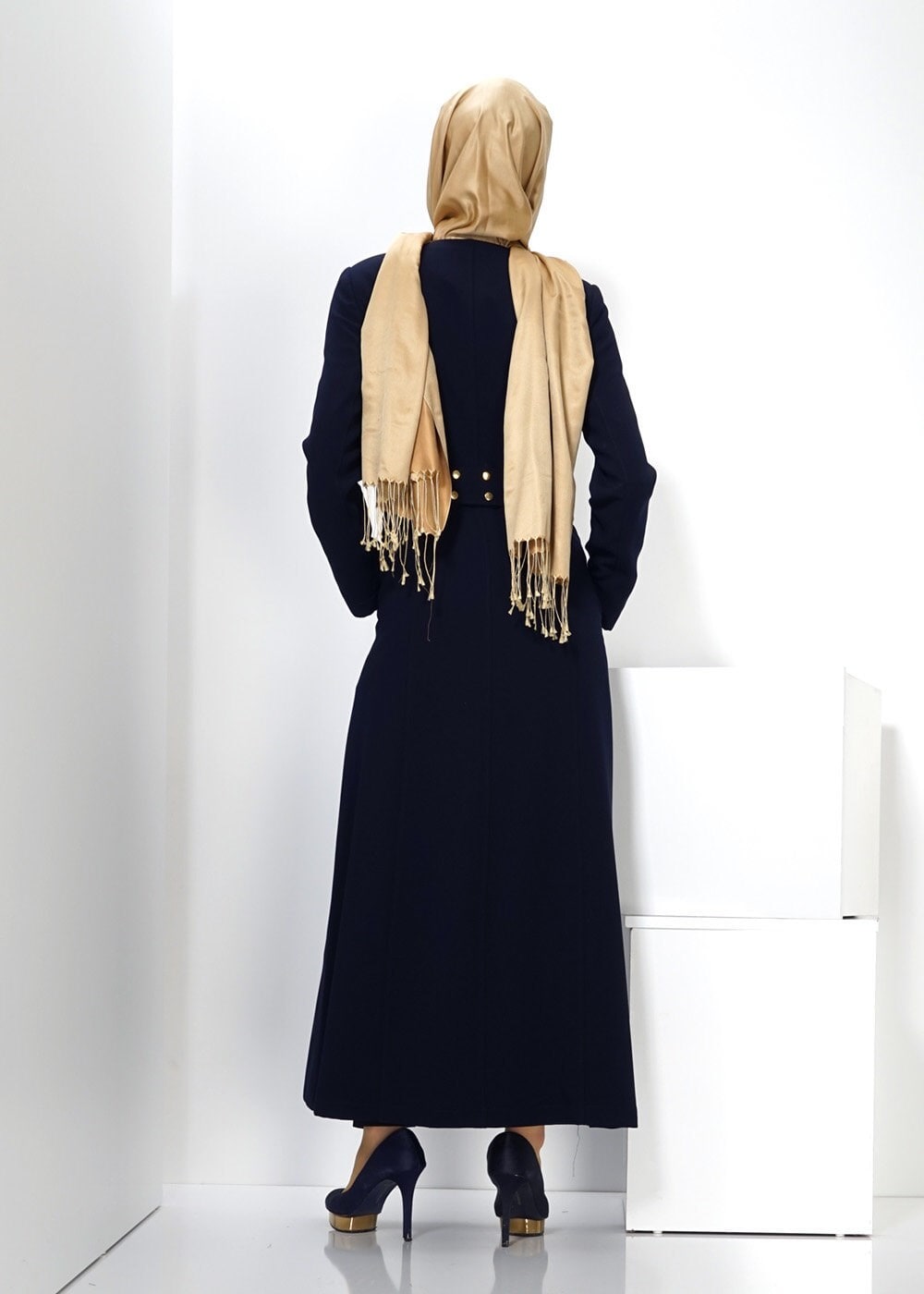 Tesettür giyim LACİVERT 1355 PARDESÜ