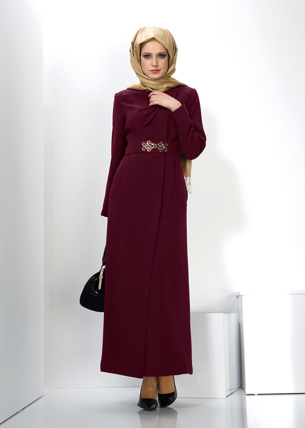 Tesettür giyim BORDO 1355 PARDESÜ