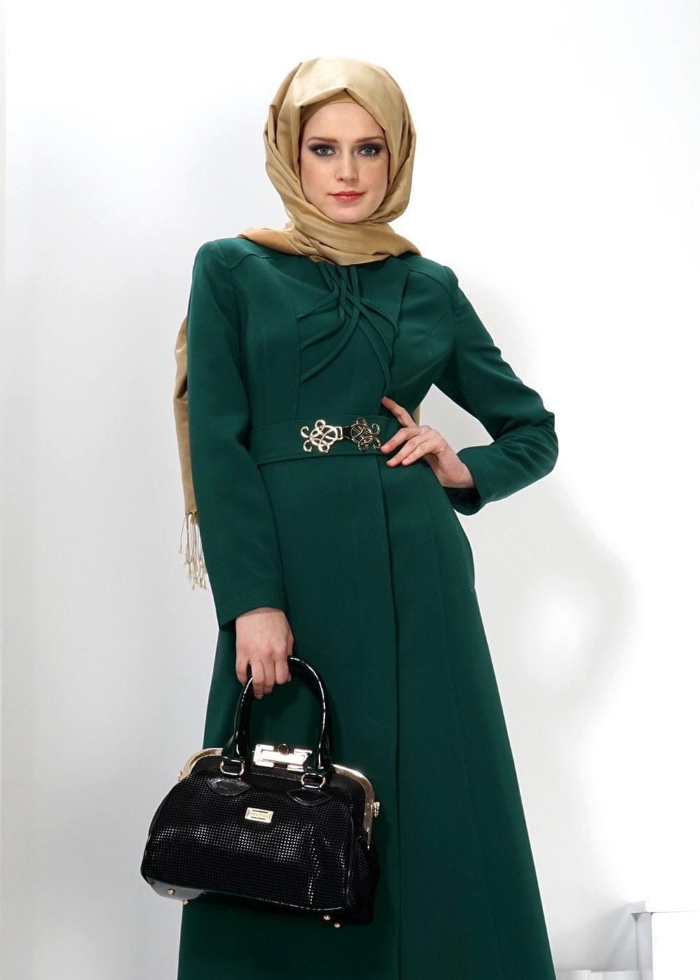Tesettür giyim YEŞİL 1355 PARDESÜ