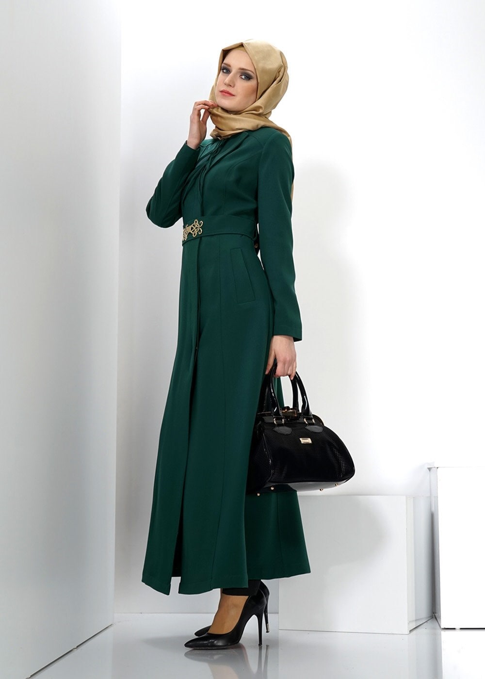 Tesettür giyim YEŞİL 1355 PARDESÜ