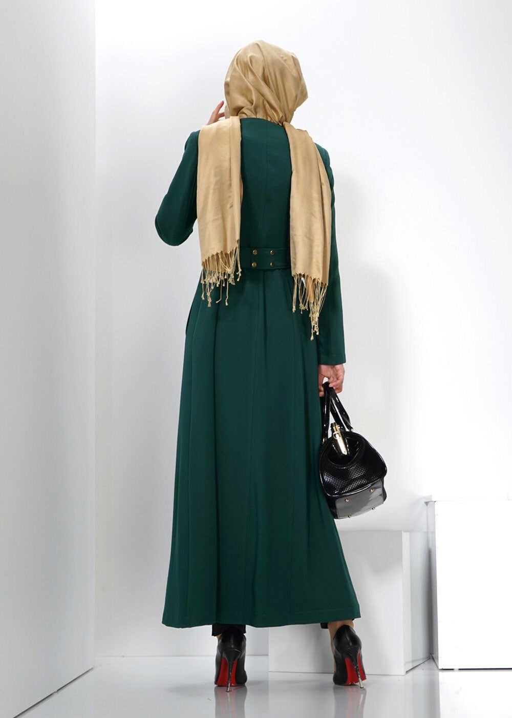 Tesettür giyim YEŞİL 1355 PARDESÜ