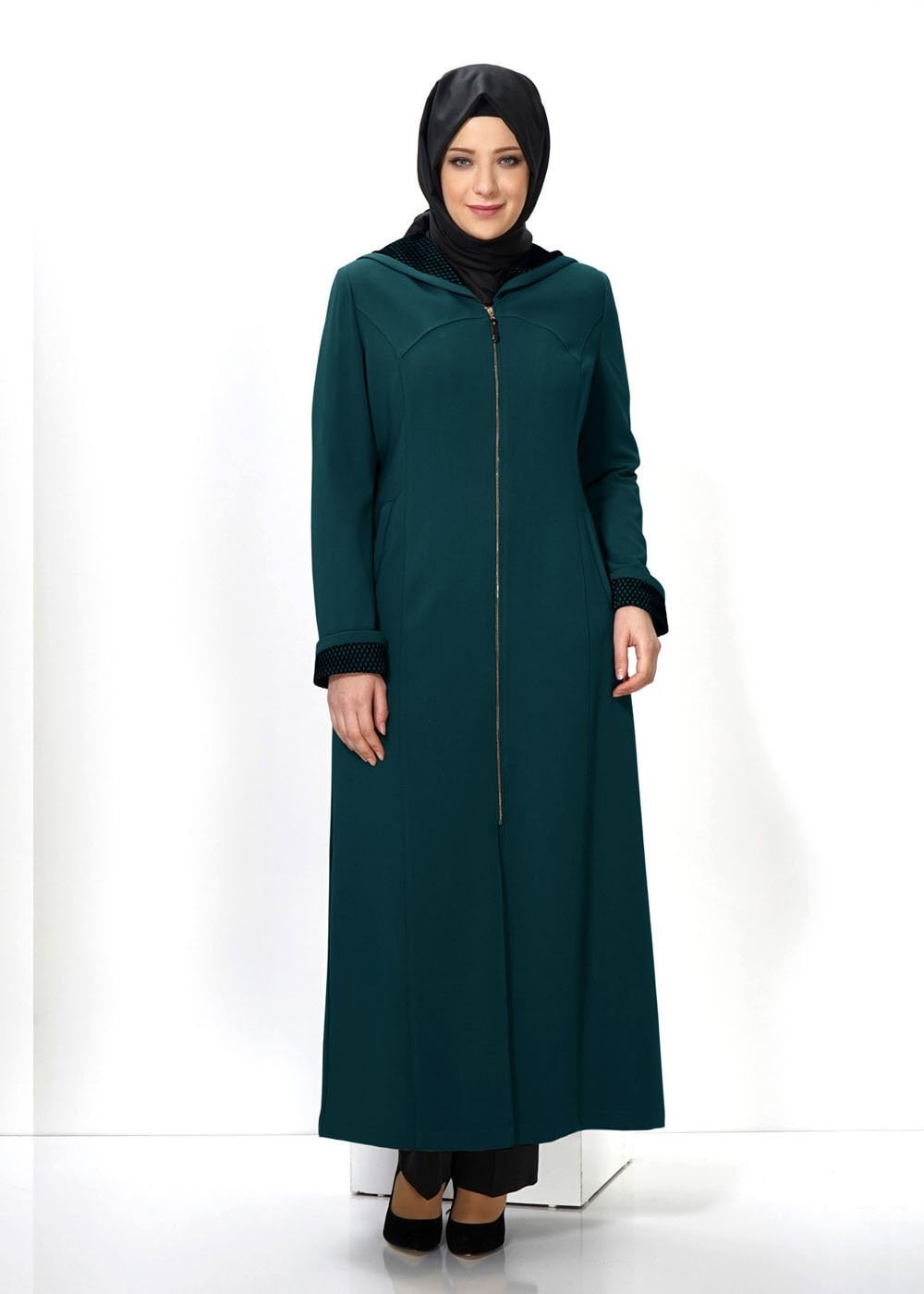 Vêtements hijab BLEU PARDESSUS À CAPUCHE 1370