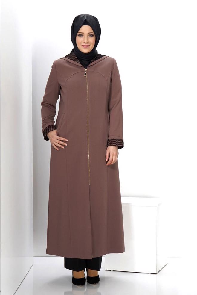 Vêtements hijab ROSE PARDESSUS À CAPUCHE 1370 - ALVİNA