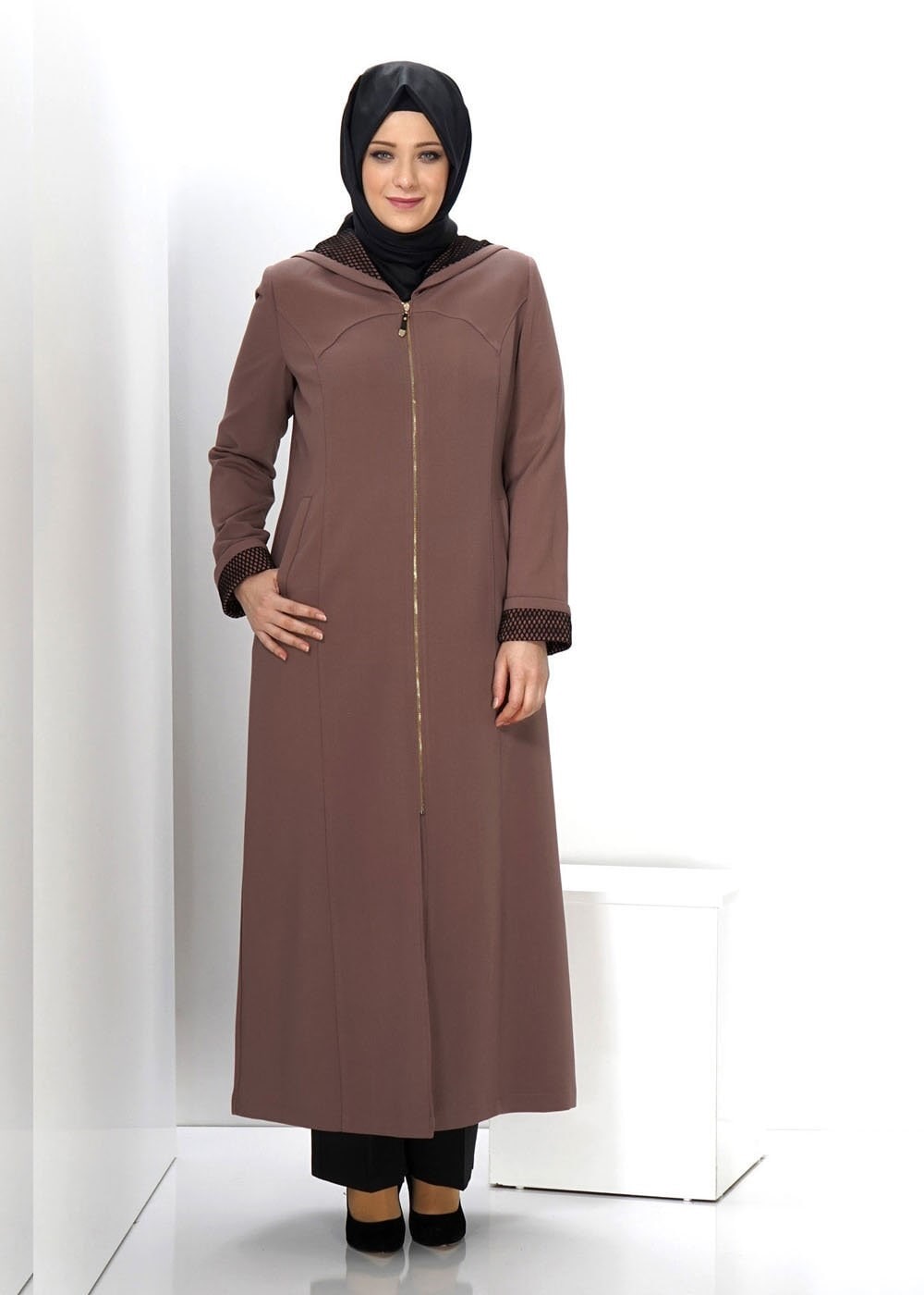 Vêtements hijab ROSE PARDESSUS À CAPUCHE 1370