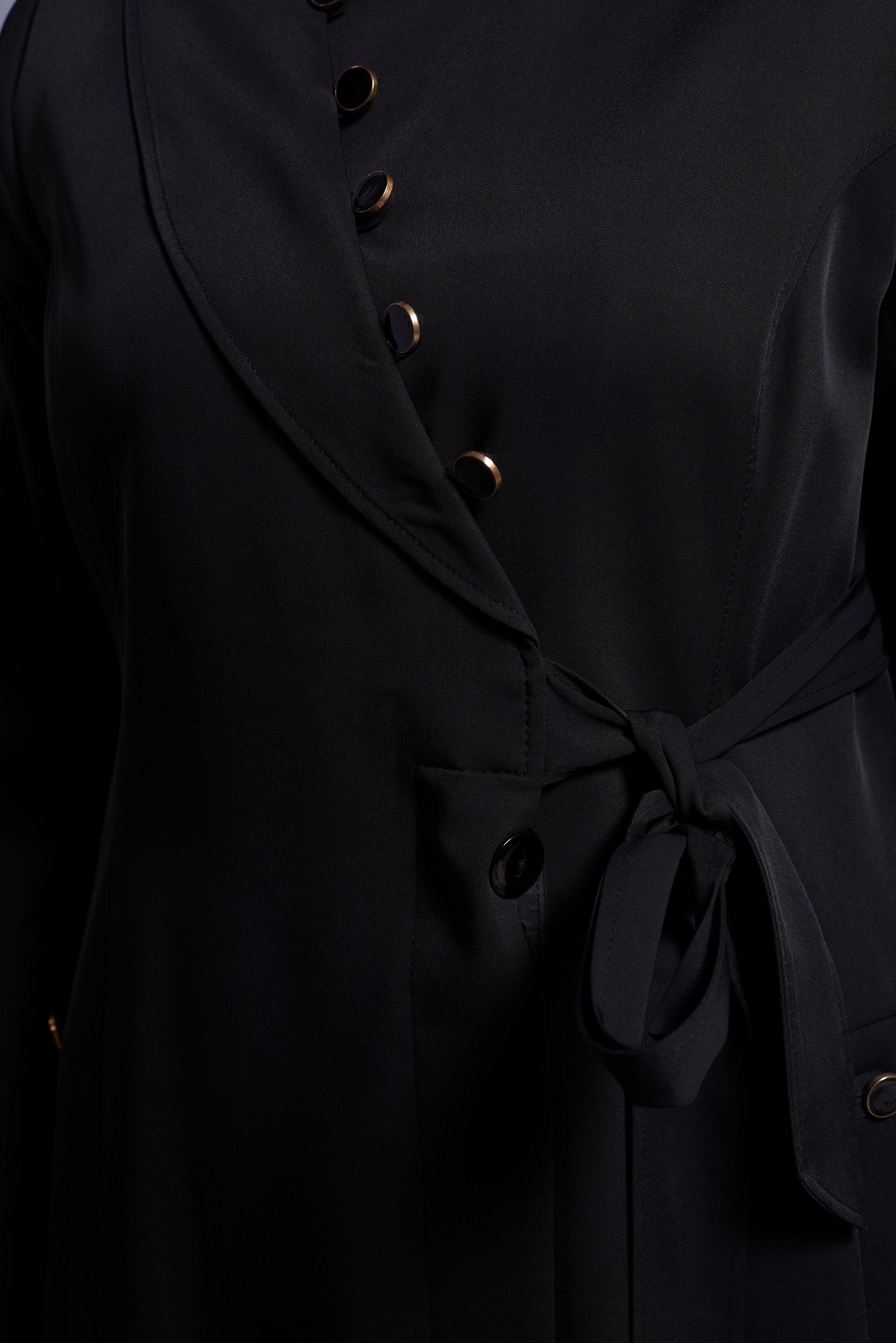 Vêtements hijab NOIR COUCHE DE FINITION CEINTURÉE 1382