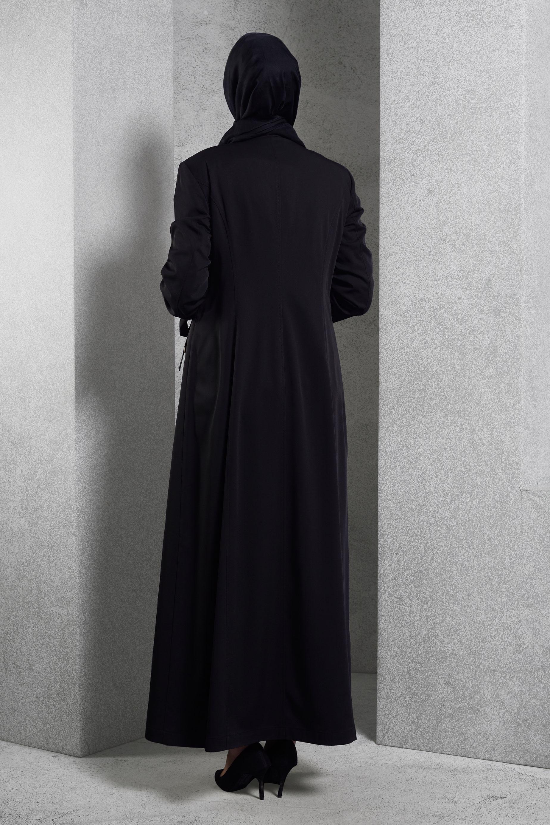 Vêtements hijab NOIR COUCHE DE FINITION CEINTURÉE 1382