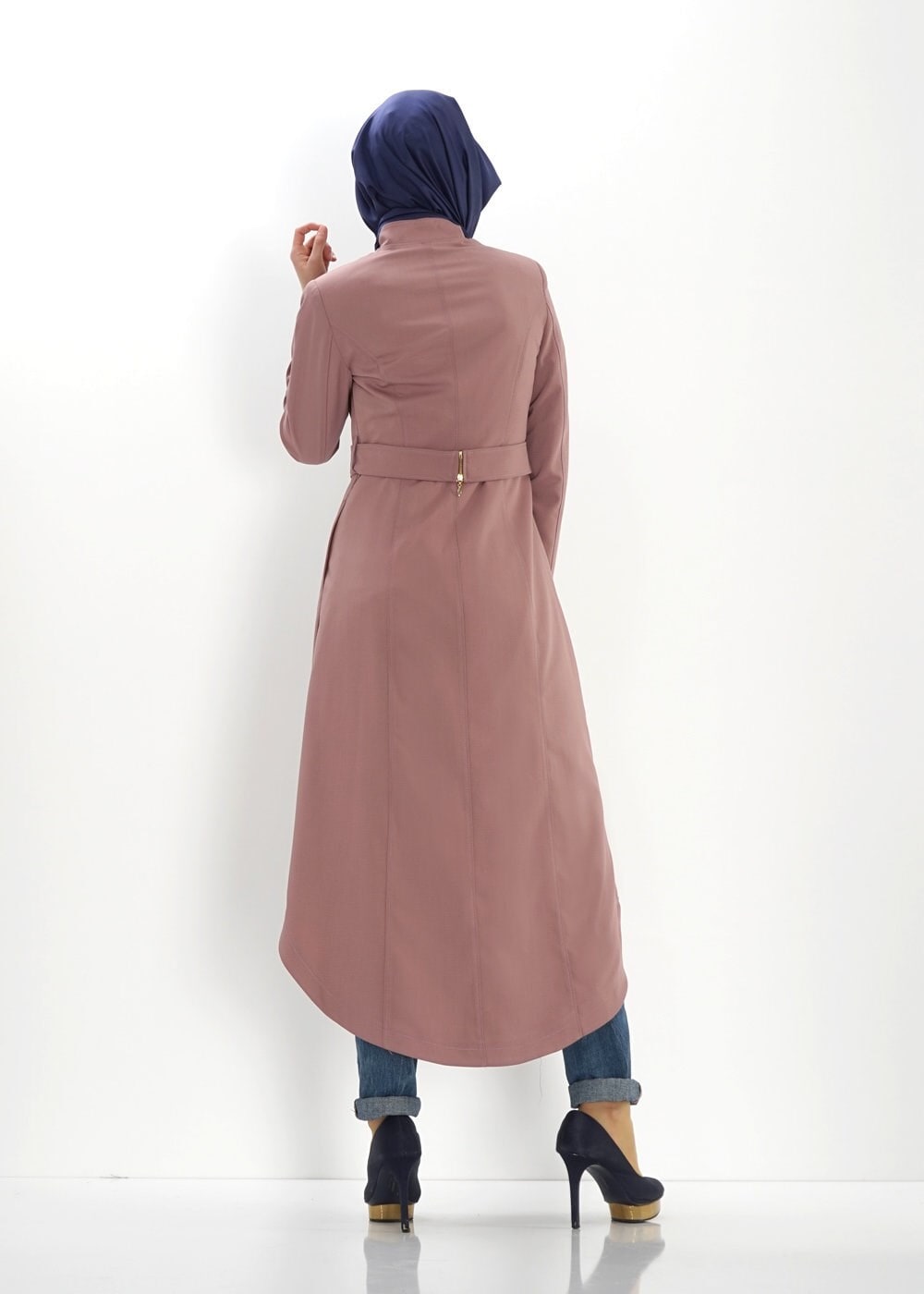 Tesettür giyim PUDRA FERMUARLI PARDESÜ 1391