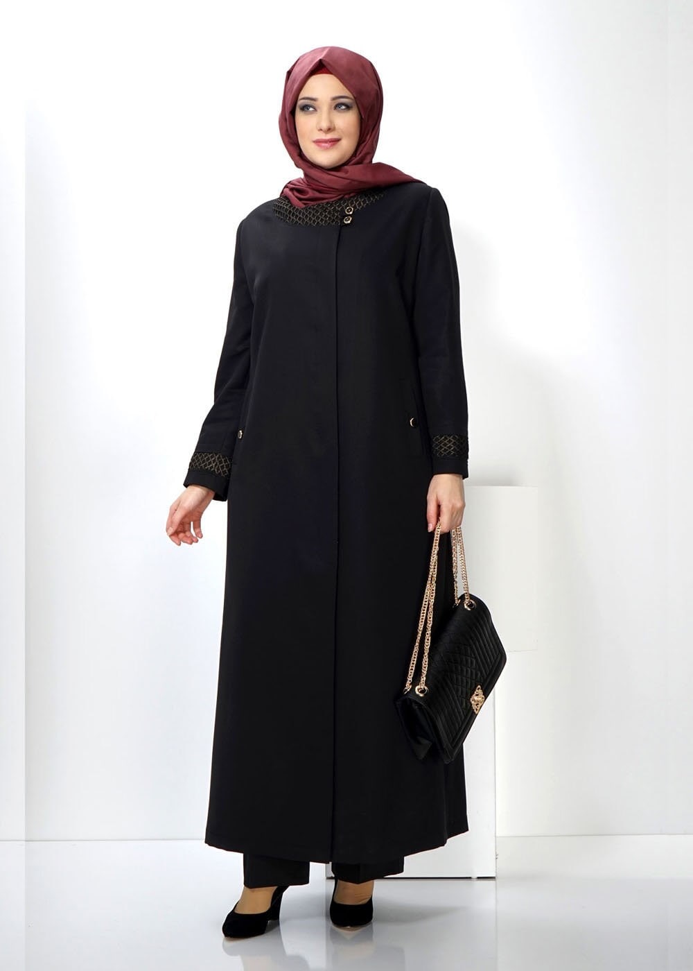 Tesettür giyim SİYAH 1408 PARDESÜ 