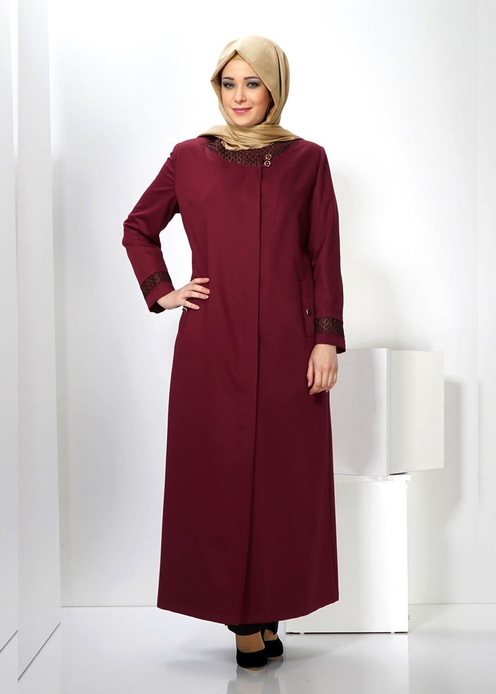 Tesettür giyim BORDO 1408 PARDESÜ 