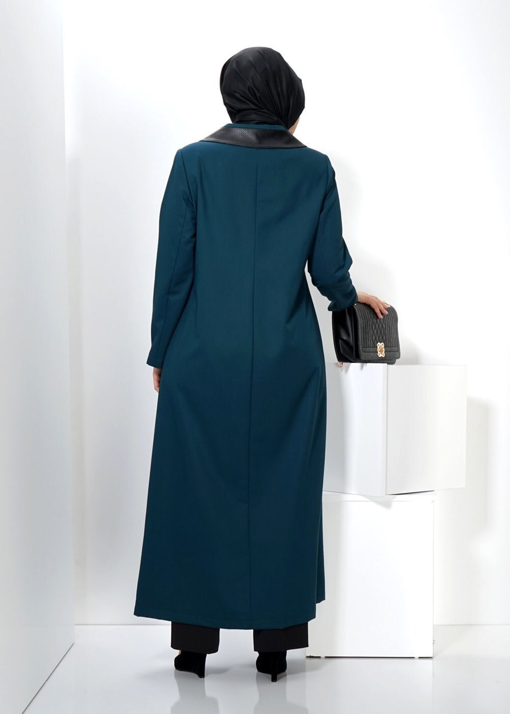 Vêtements hijab BLEU PARDESSUS BOUTONNÉ 1415 