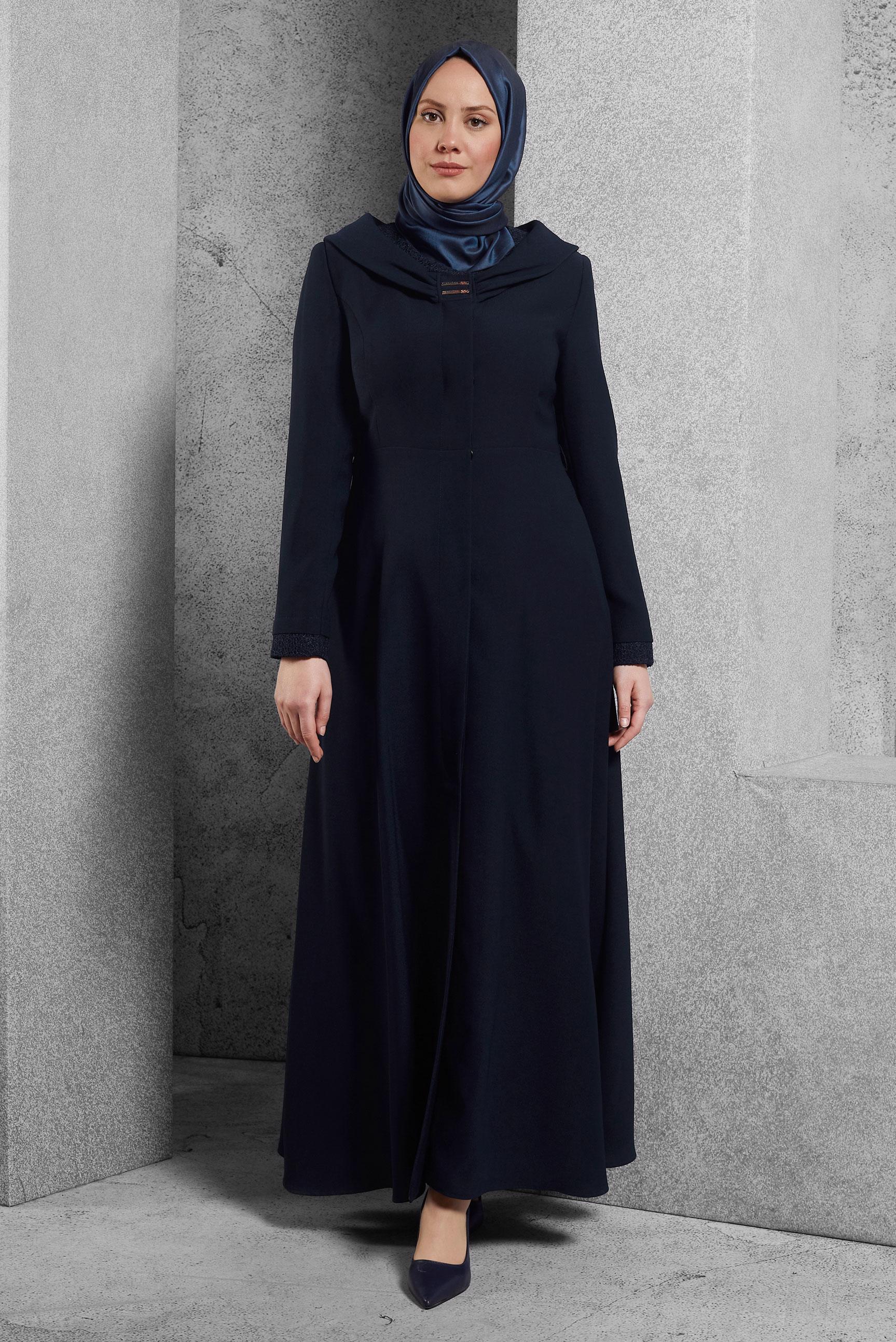 Tesettür giyim LACİVERT DÜZ PARDESÜ 1419