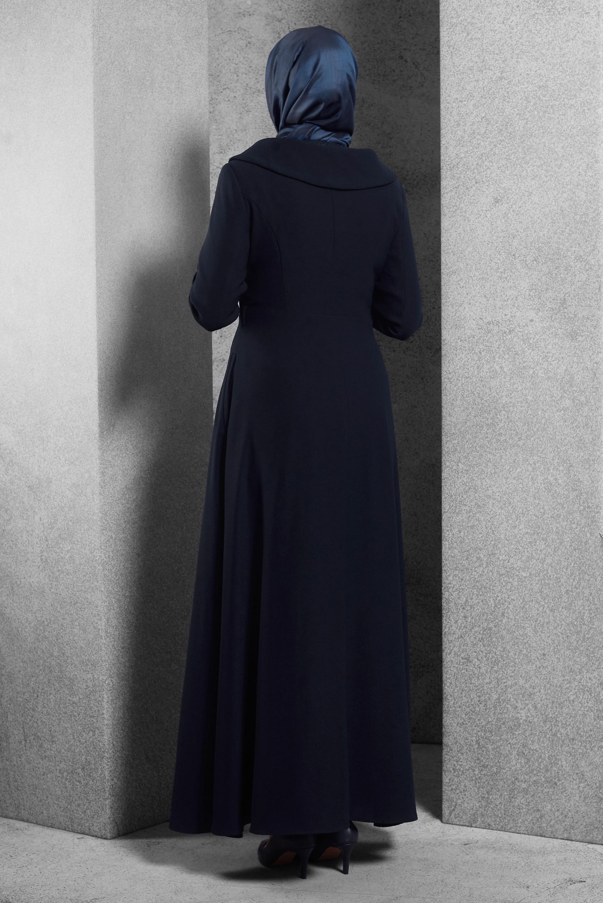 Tesettür giyim LACİVERT DÜZ PARDESÜ 1419