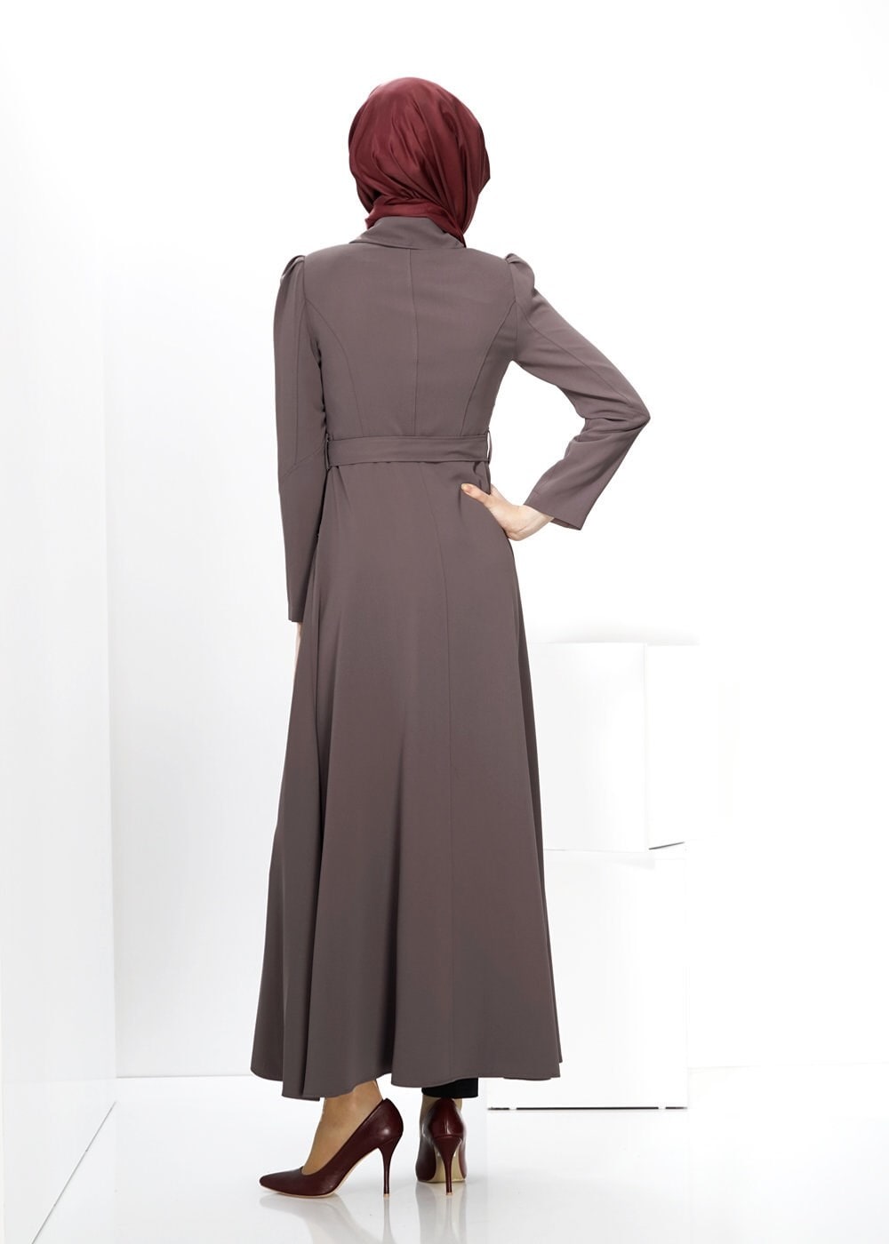 Tesettür giyim VİZON 1421 PARDESÜ 