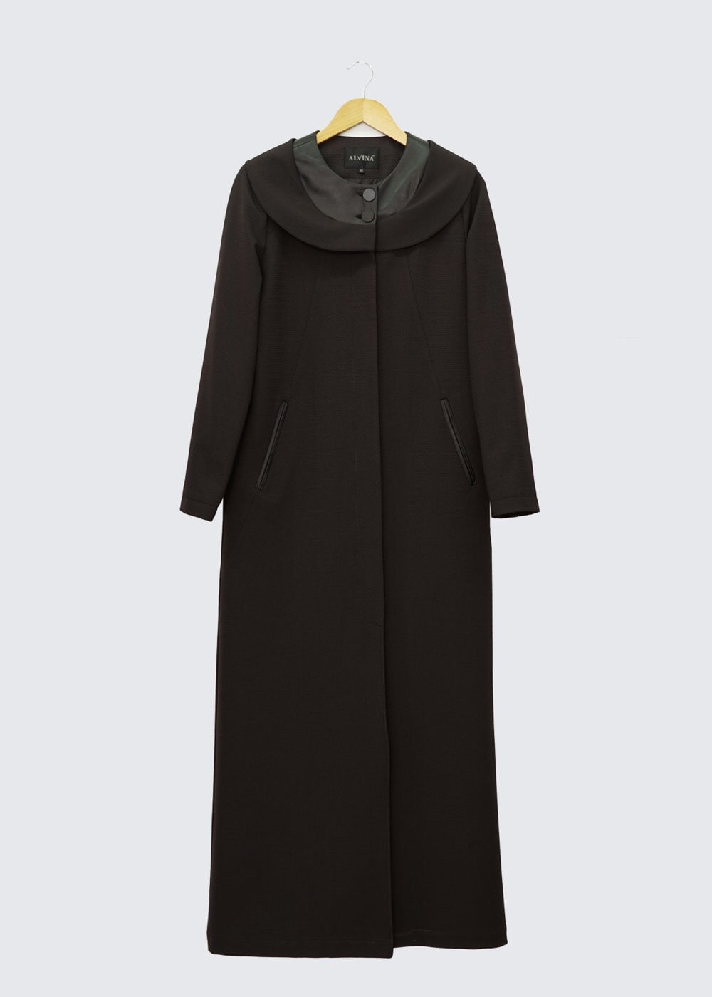 Tesettür giyim KAHVE CEP DETAYLI PARDESÜ 1422