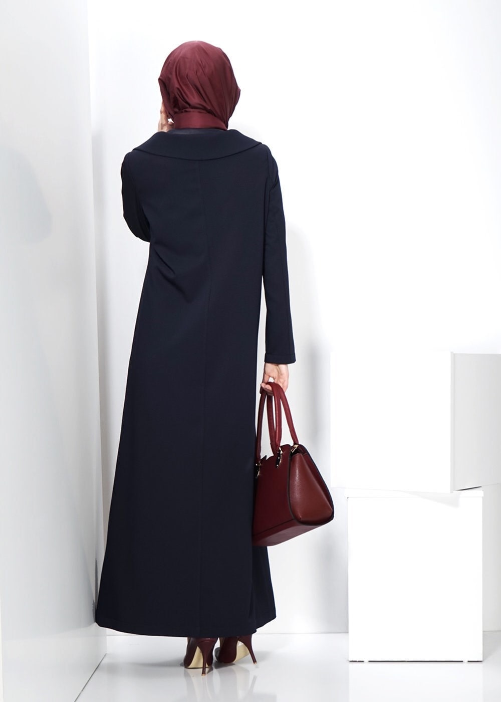 Tesettür giyim LACİVERT CEP DETAYLI PARDESÜ 1422