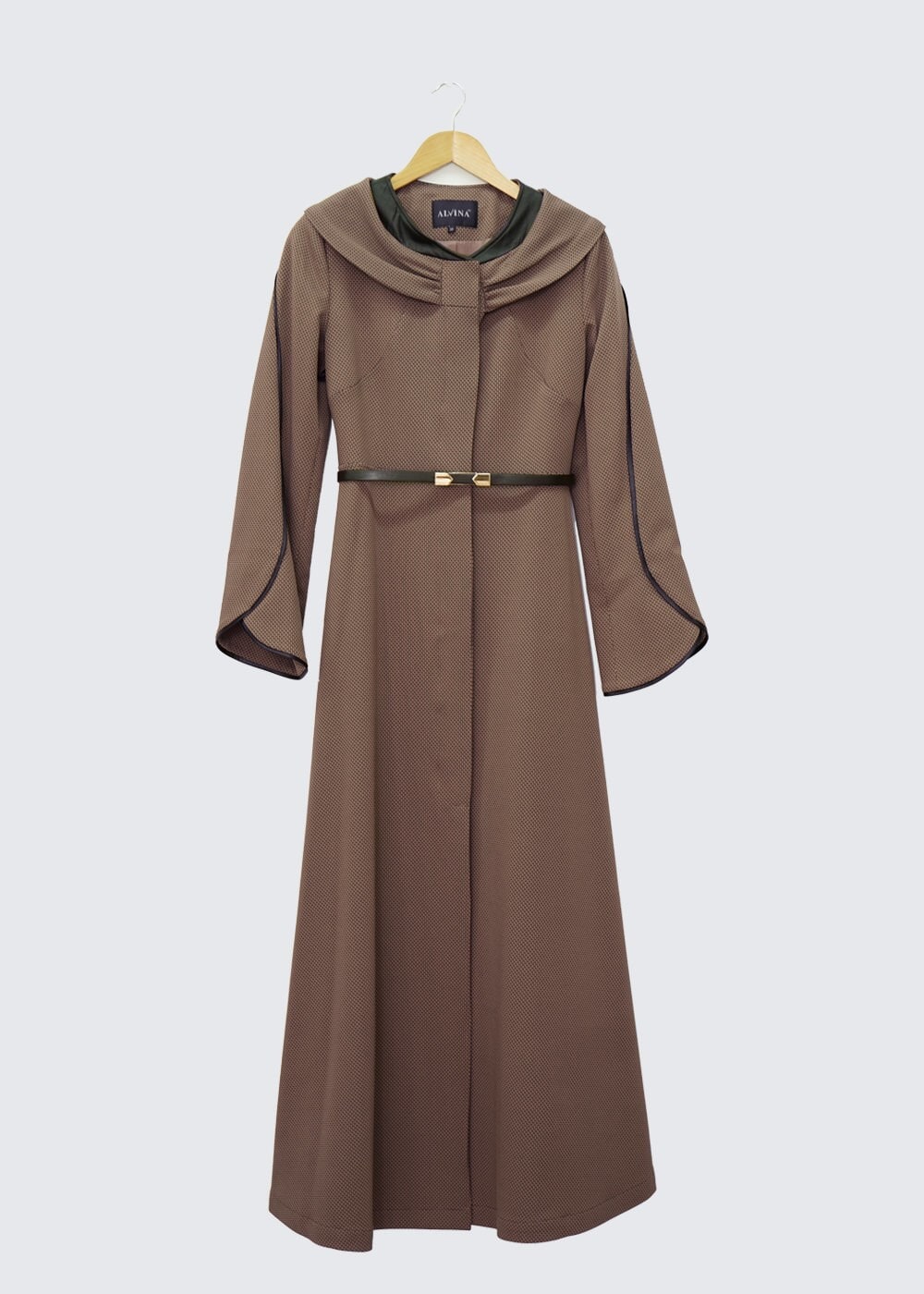 Tesettür giyim KAHVE DÜĞMELİ PARDESÜ 1425