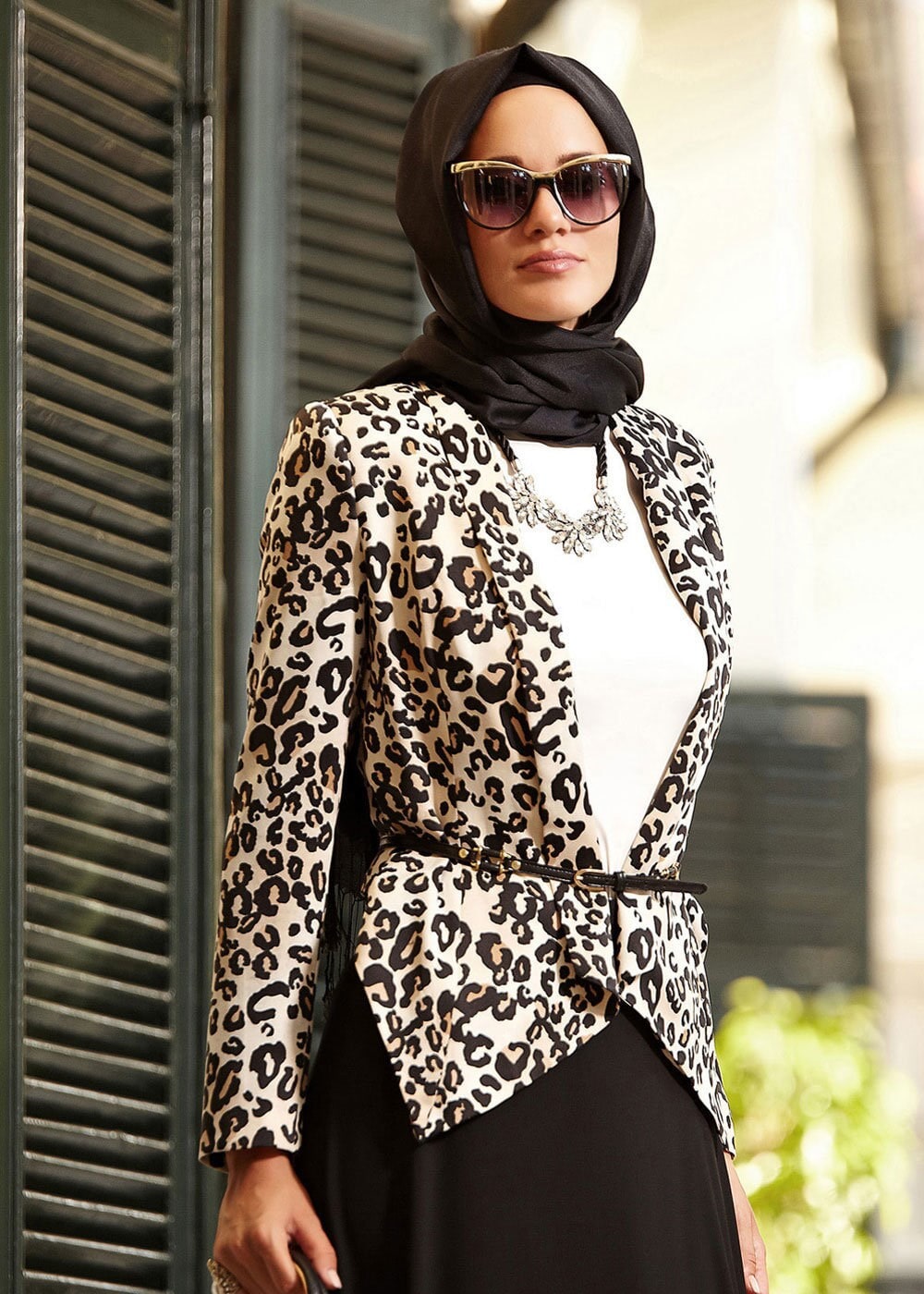 Hijab clothing BROWN PRINTED SKIRT SUIT 3066E 