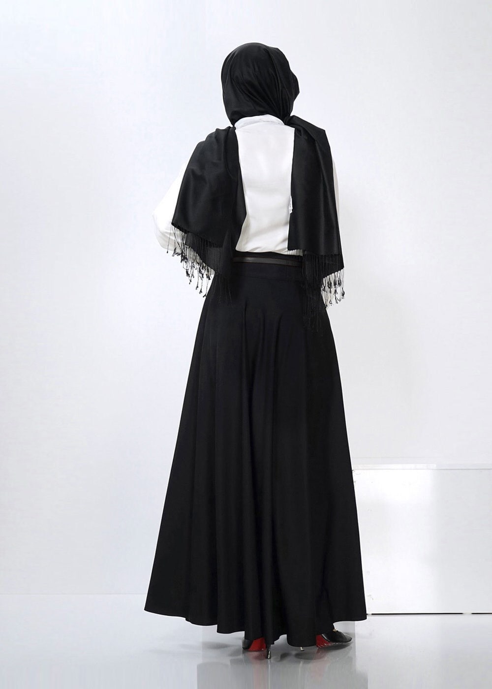 Hijab clothing BLACK FLARE SKIRT SUIT 4410 