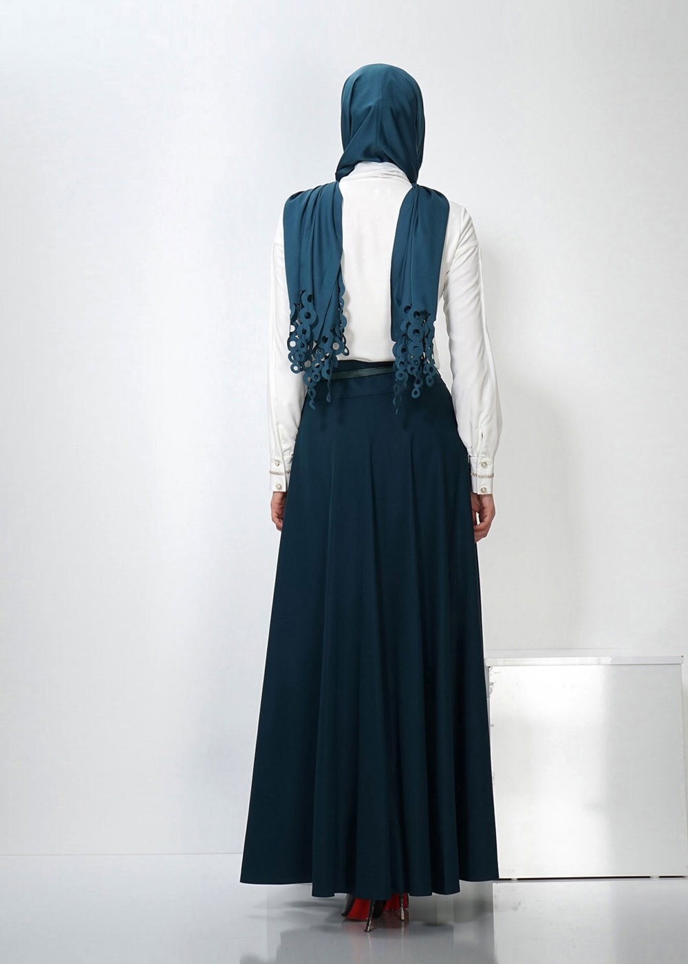 Hijab clothing GREEN FLARE SKIRT SUIT 4410 