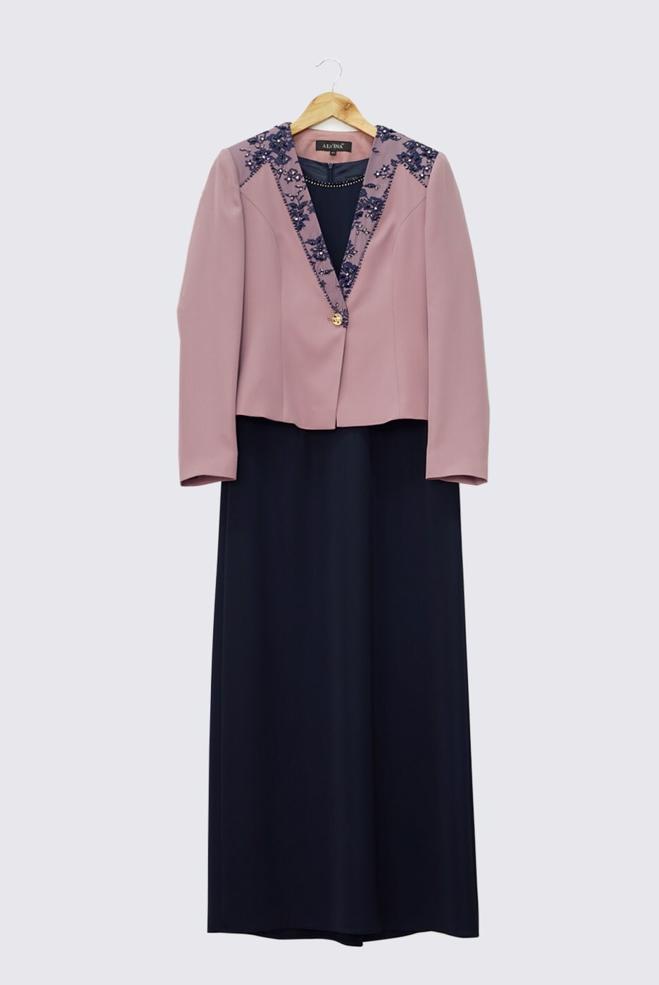 Hijab clothing PINK EMBELLISHED DRESS SUIT 3032  - ALVİNA