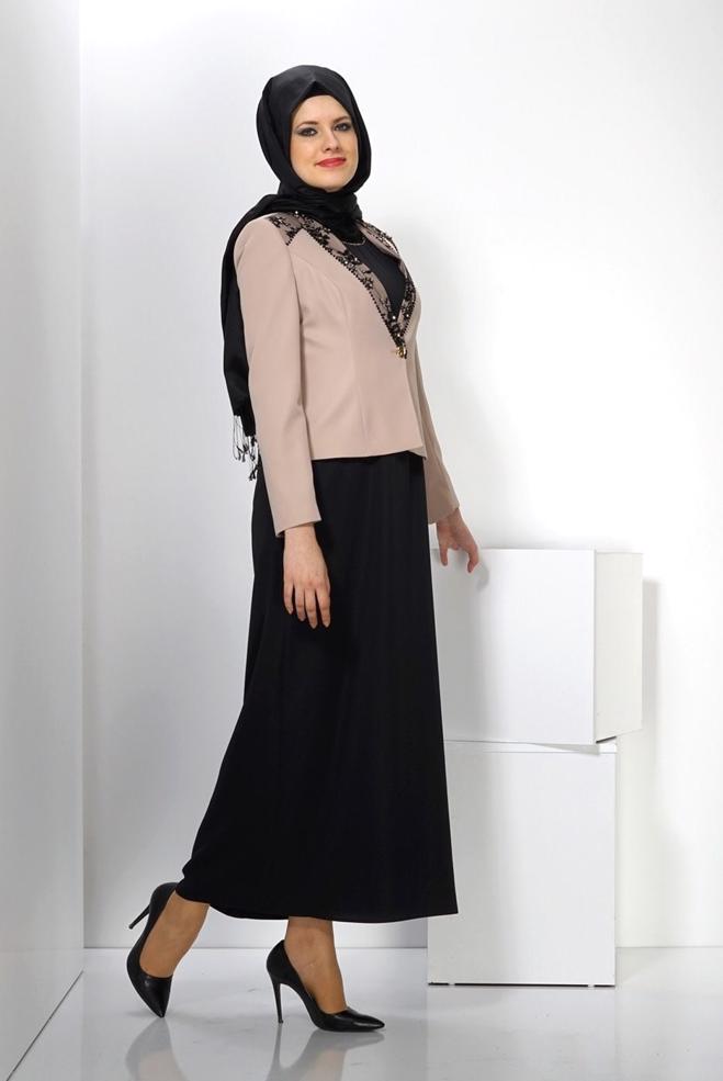 Hijab clothing TABA EMBELLISHED DRESS SUIT 3032  - ALVİNA