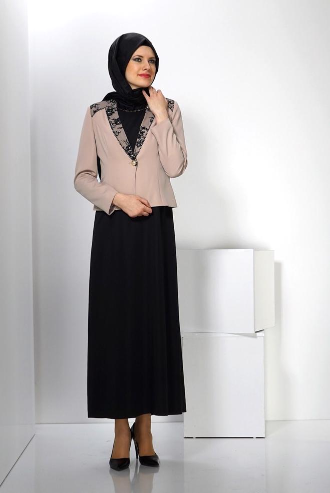 Hijab clothing TABA EMBELLISHED DRESS SUIT 3032  - ALVİNA