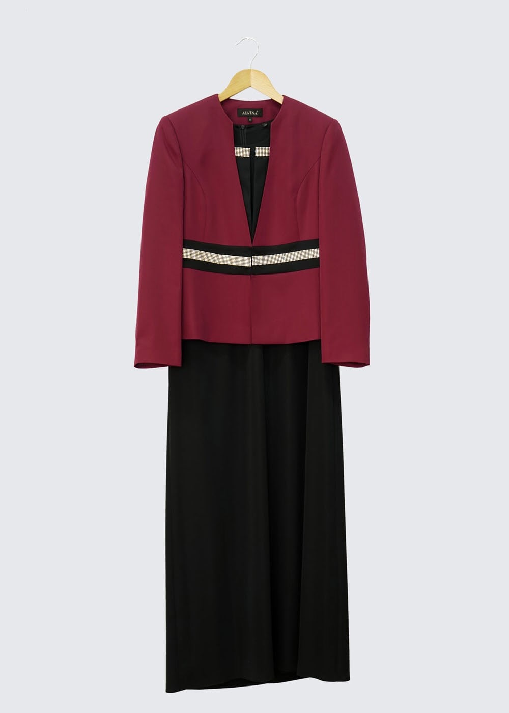 Vêtements hijab ROUGE BORDEAUX COSTUME & ROBE EMBELLIS 3054 