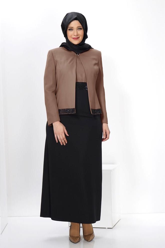 Hijab clothing BROWN DRESS SUIT 3058  - ALVİNA