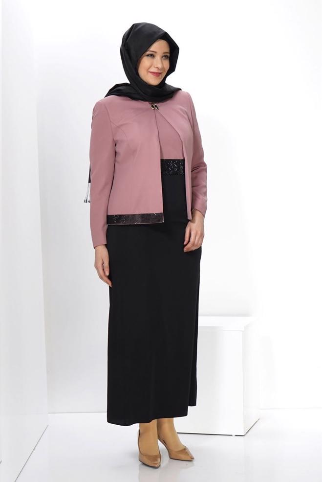 Hijab clothing PINK DRESS SUIT 3058  - ALVİNA