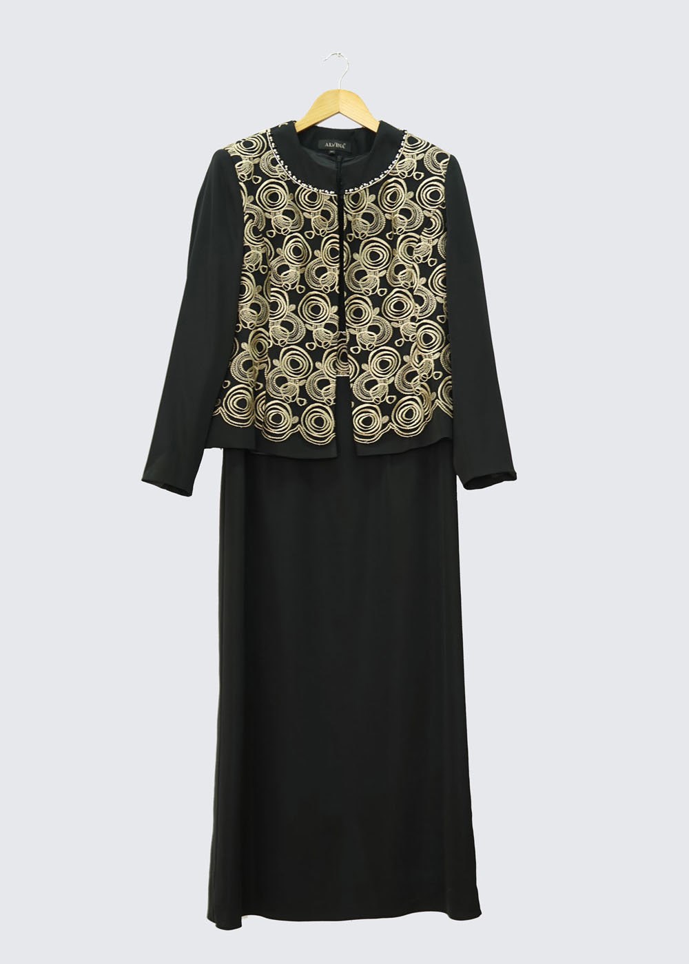Vêtements hijab NOIR COSTUME & ROBE EMBELLIS 3069 